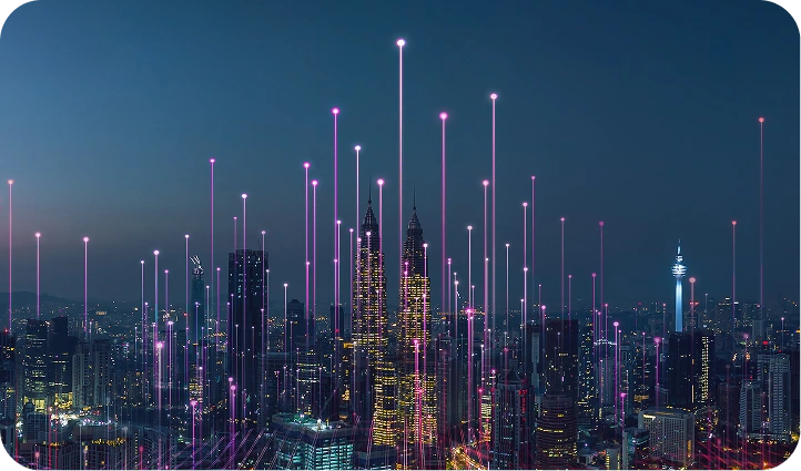 City skyline at night